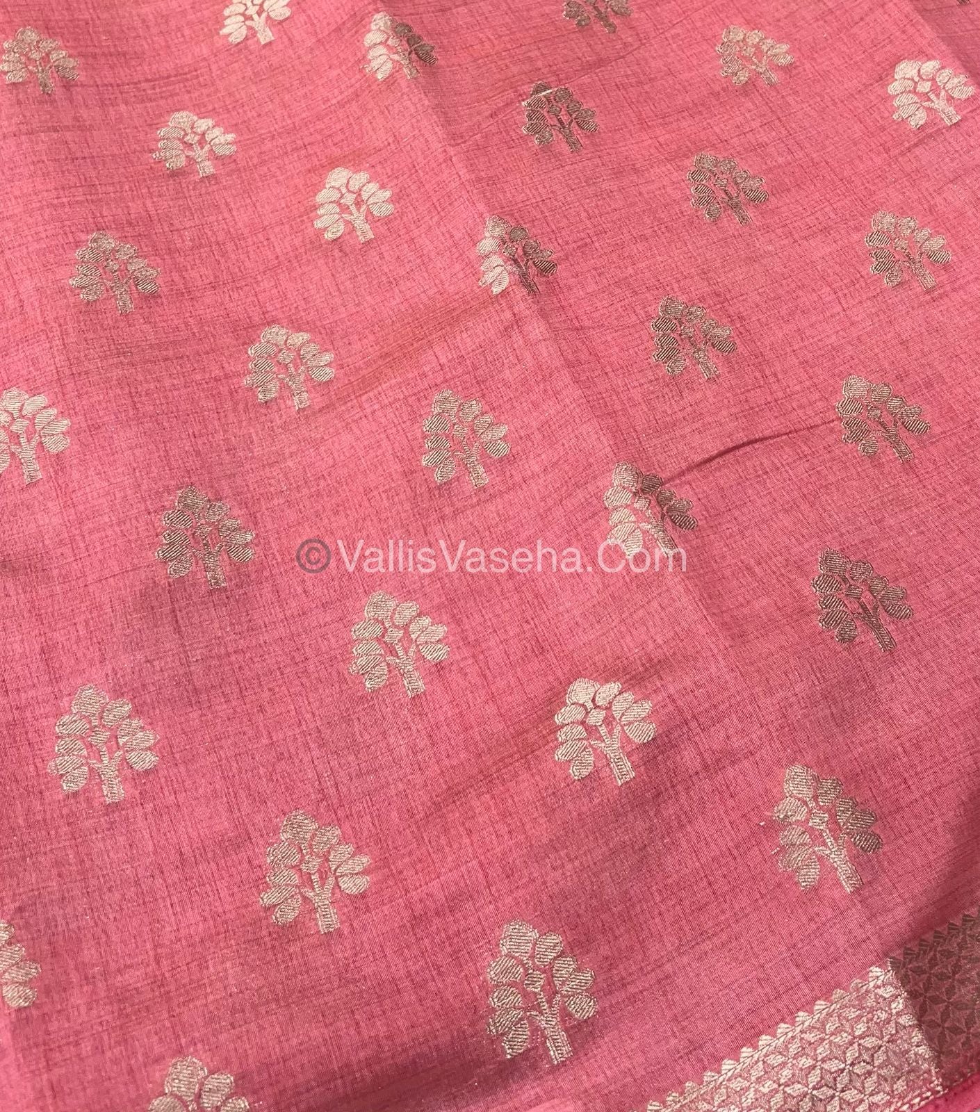 Semi Tussar Silk Saree - Peach Shade - VVSTS009