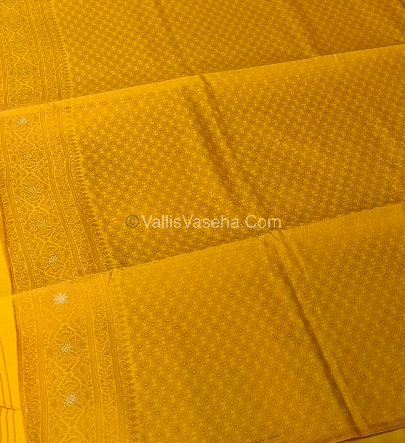 Semi Soft Silk - Border Butta- Yellow Shade -VVSSS010