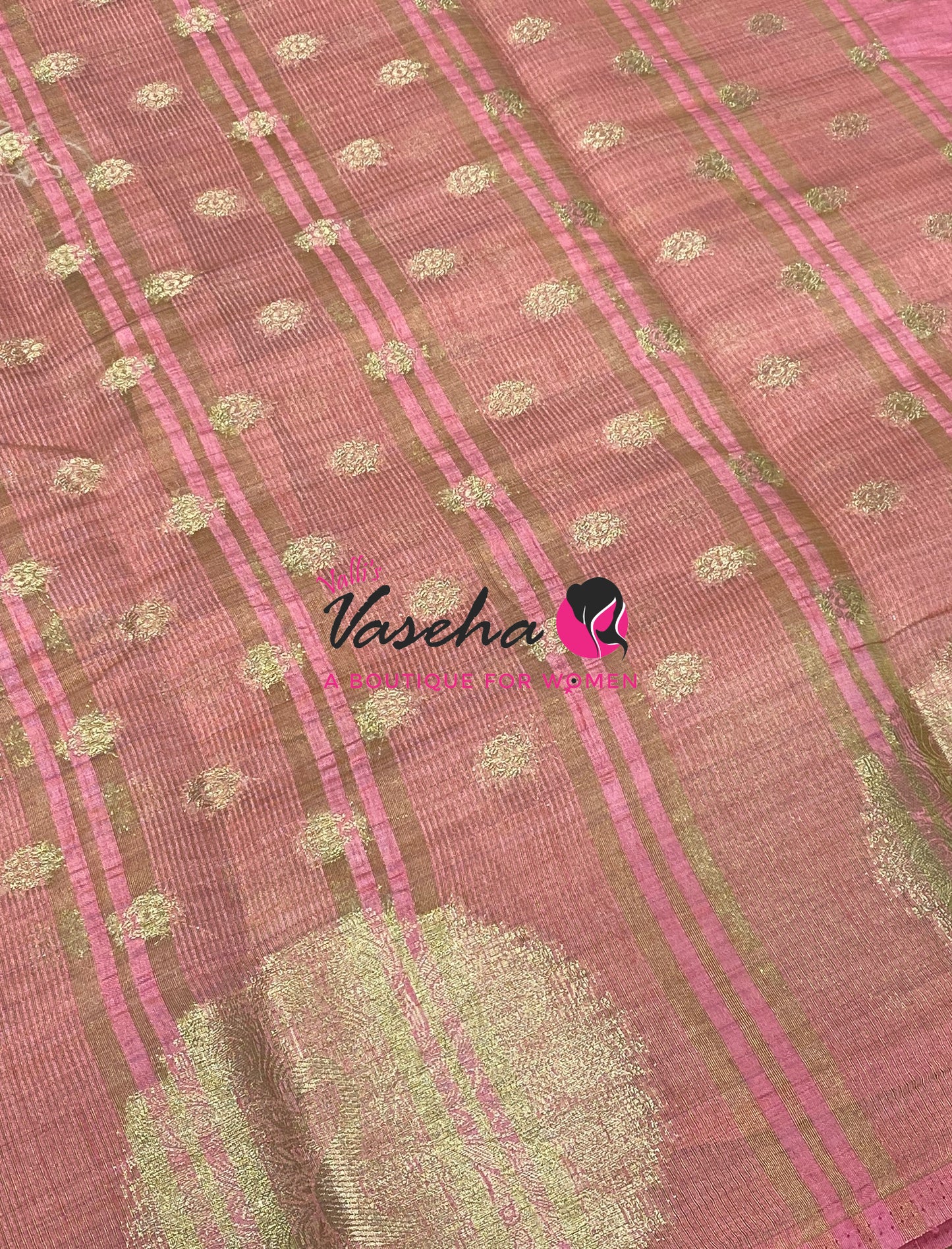 Semi Tussar Silk Saree | Light Peach Shade |VVSTS056
