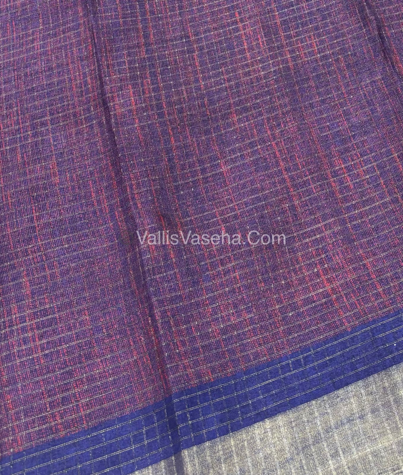 Light Weight Fancy Mixed Kota Cotton - Floral Design Printed Saree - Violet Blue Shade - VVKPC002