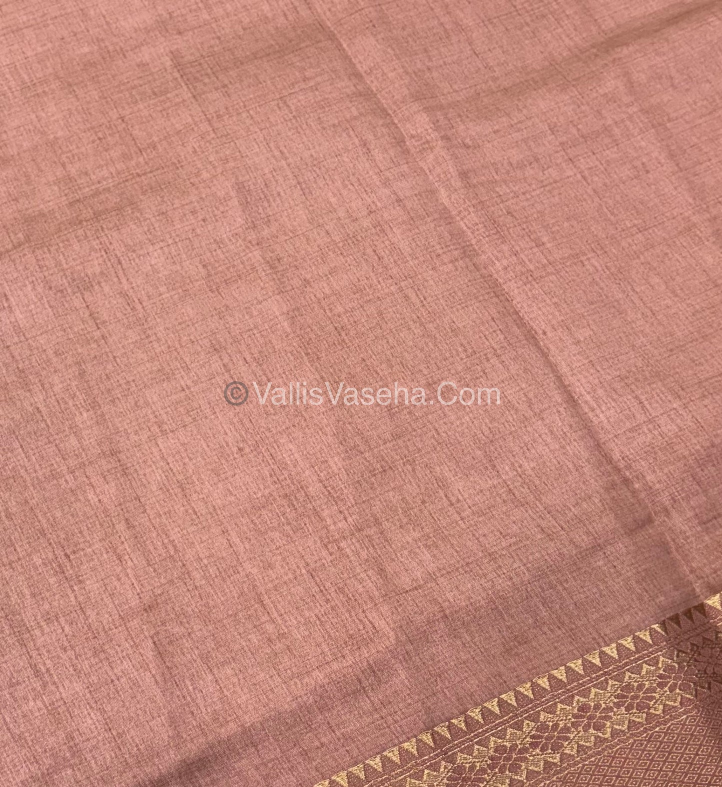 Semi Tussar Silk - Grand Pallu - Biscuit Shade - VVSTS017
