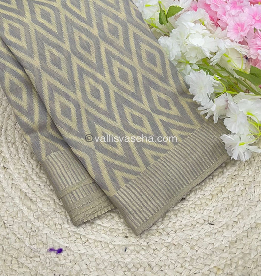 Semi Tussar Silk - Grey Shade - VVSTS004