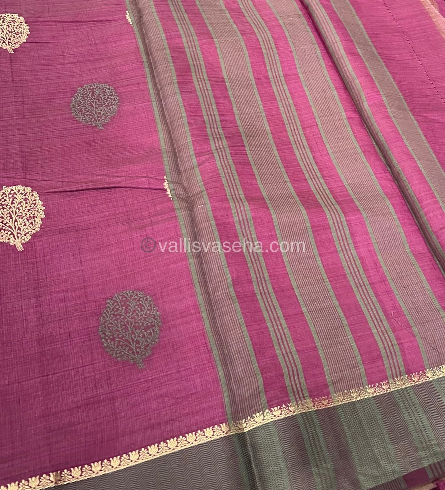 Semi Tussar Silk Saree - Purplish Wine shade - VVSTS009