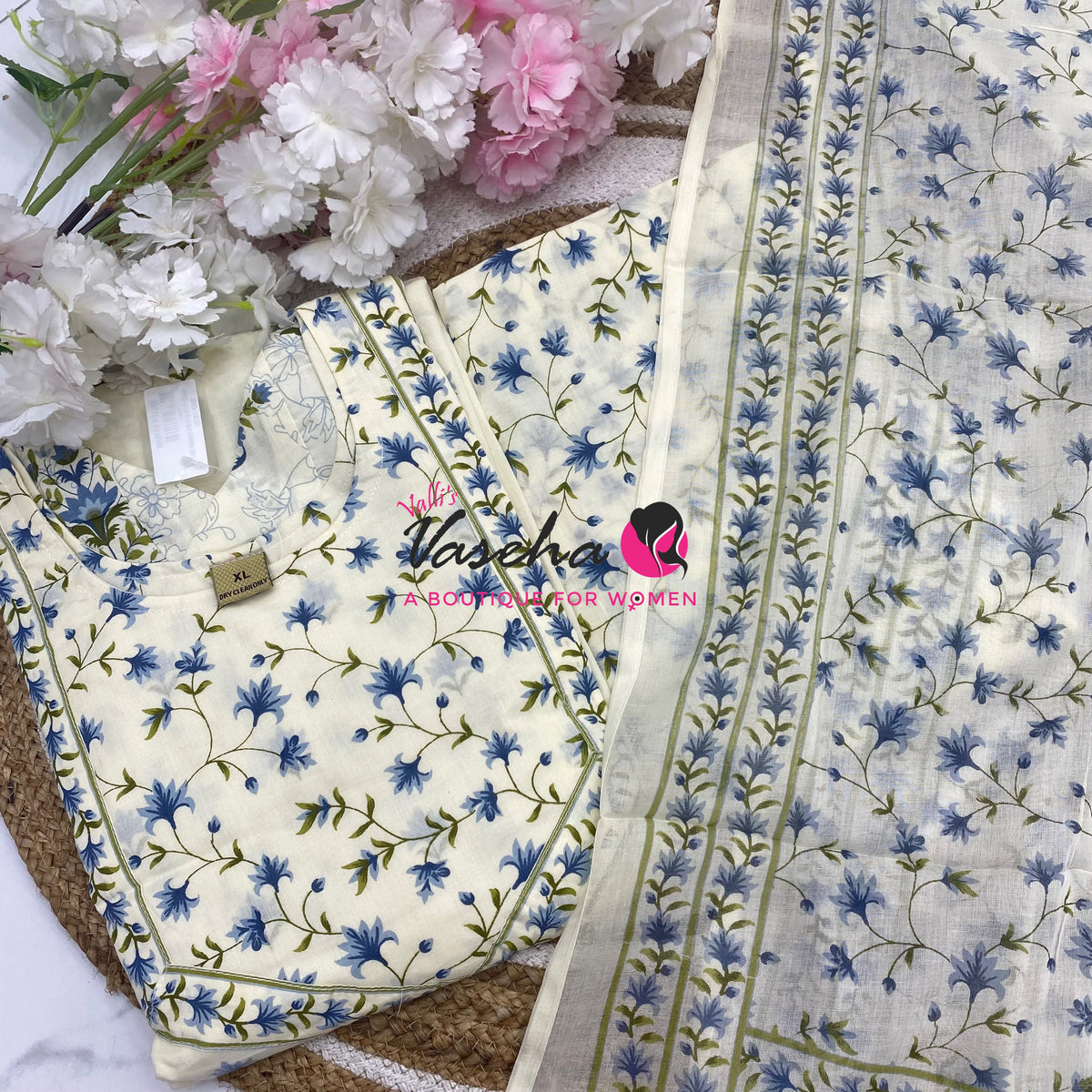 Ready Made | Semi Anarkali Set (3pc)|Cotton |VVRMS034