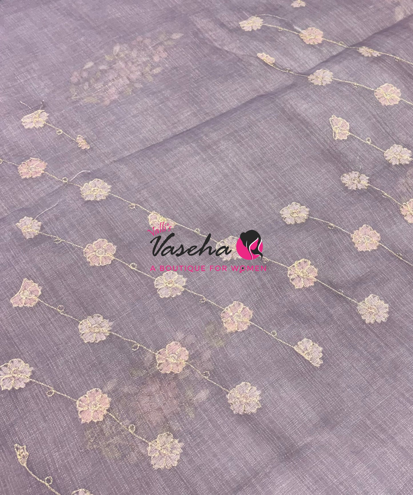 Linen Tissue Saree - Lavender Shade - VVLTS002