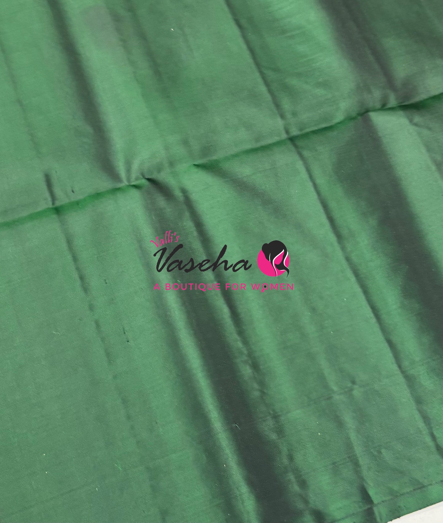 Pure Soft Silk Saree - Border Less - Dark Green Shade - VVPSS100