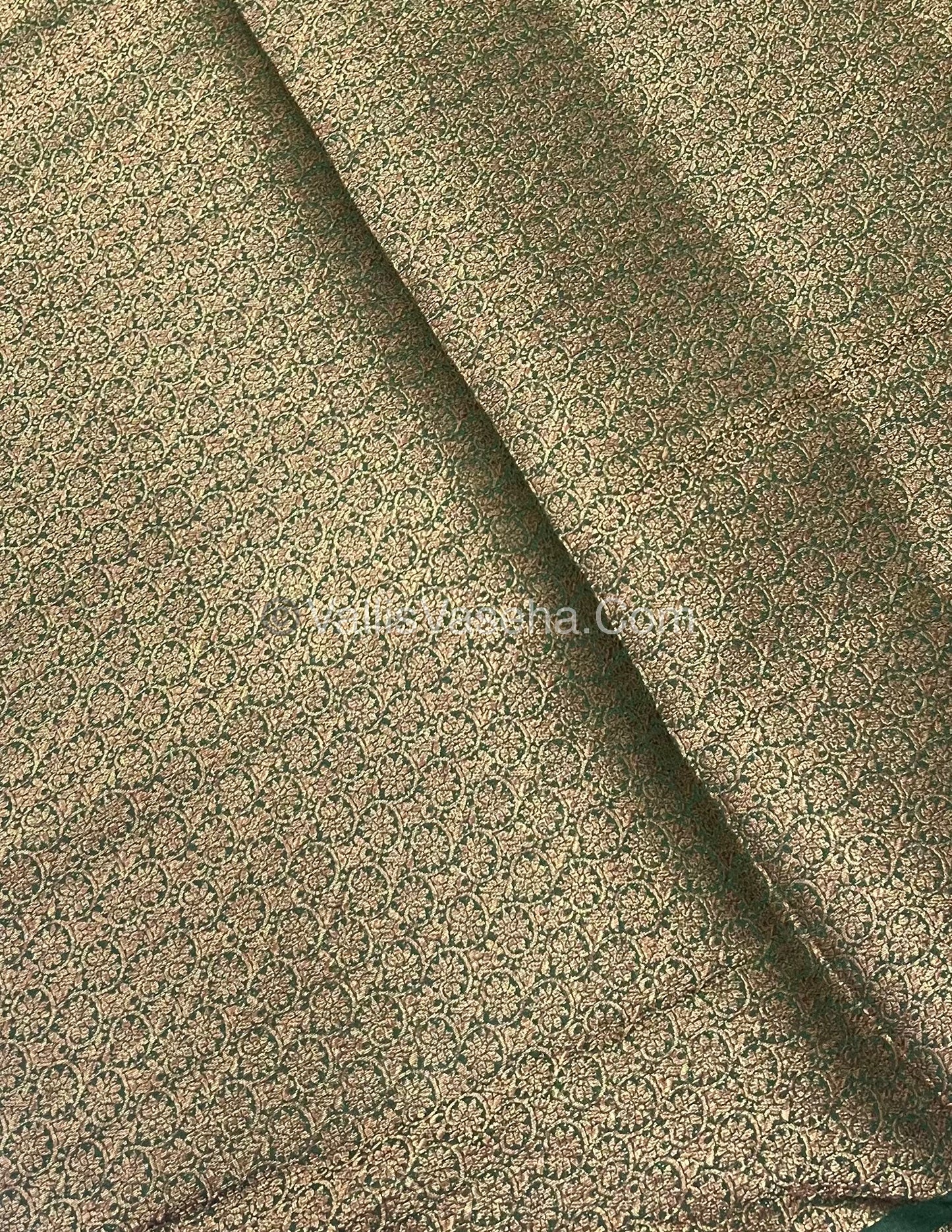 Bamboo Silk Saree - Venthayam Yellowish Green with Green Shade - VVBSS001