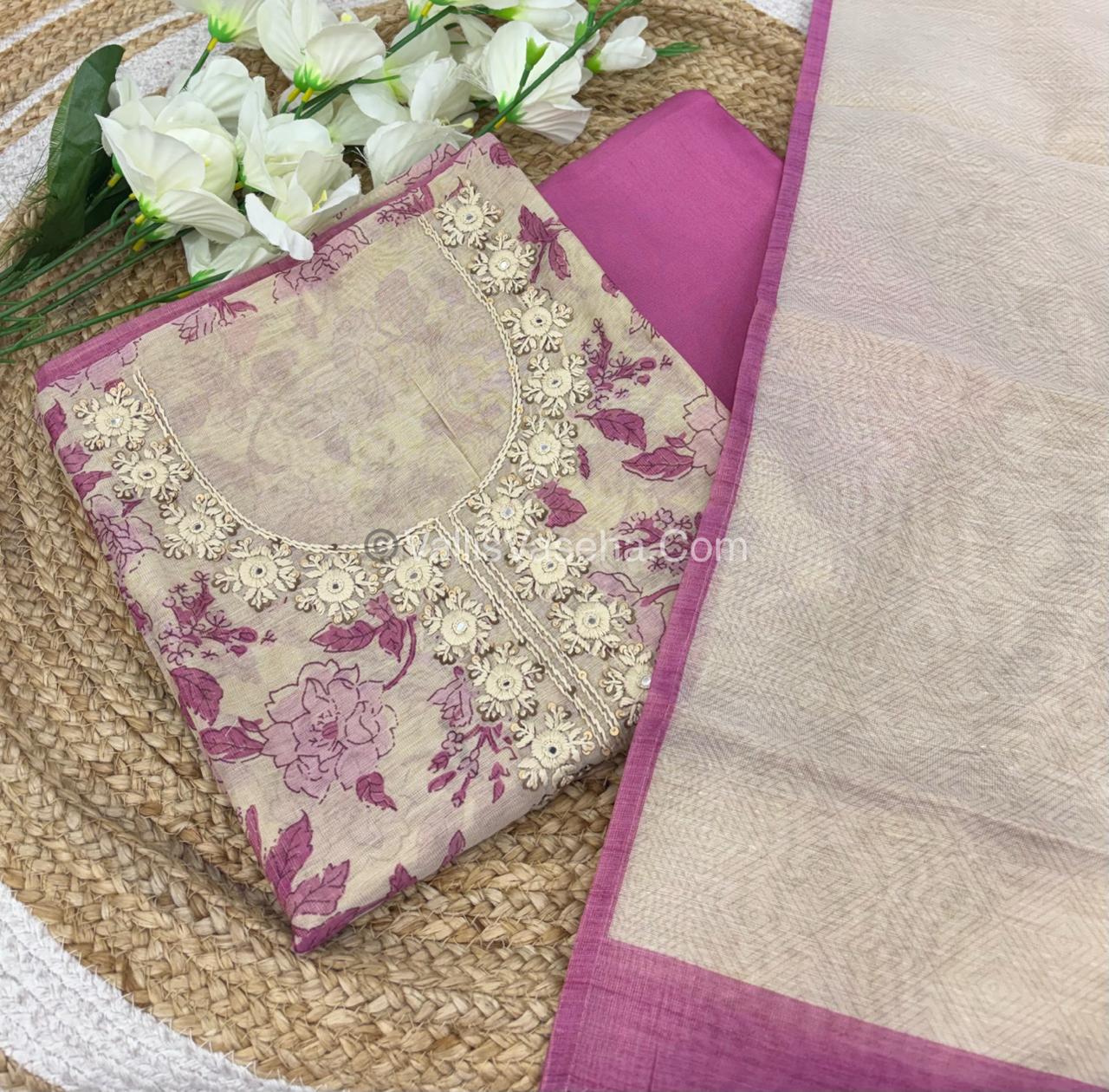 Tissue Linen Salwar Material | VVUSM020