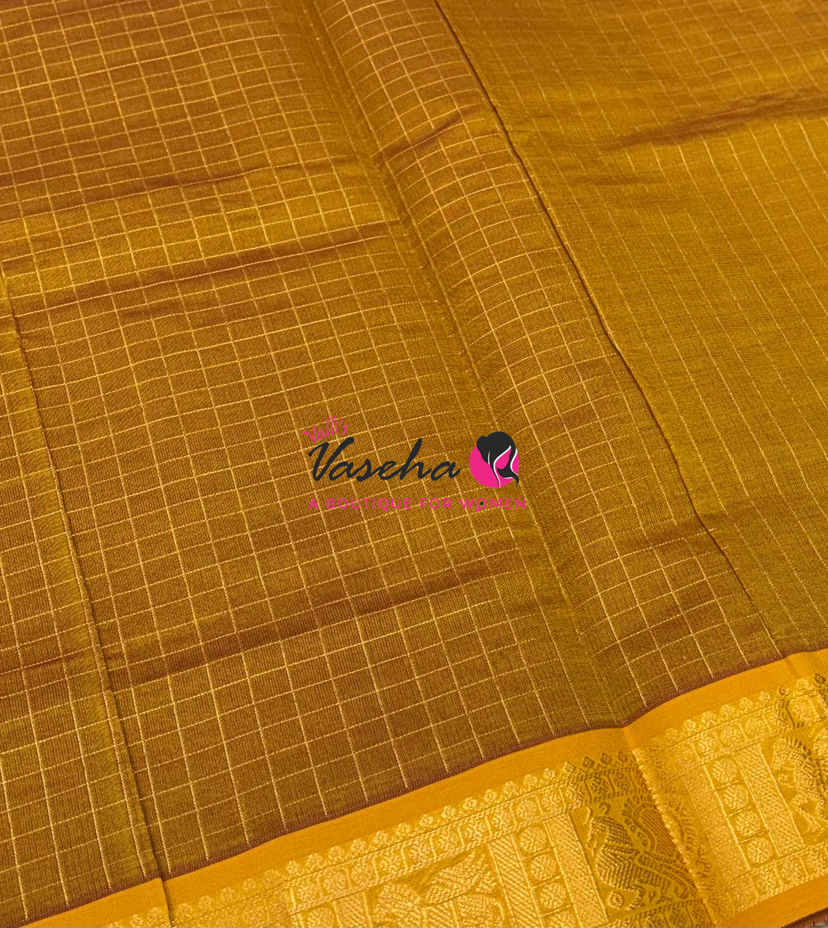 Semi Silk Cotton Saree - Checks Pattern - VVSSC019
