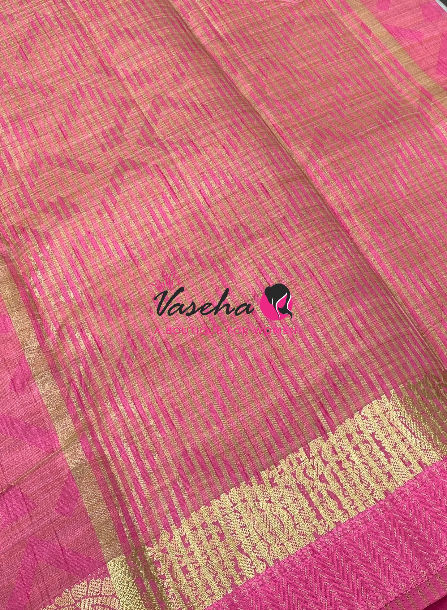 Semi Tussar Silk Saree | Peach Shade |VVSTS059