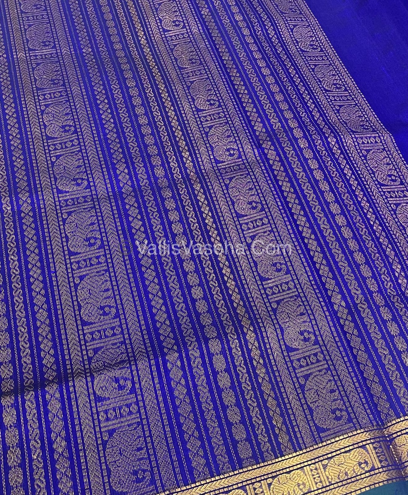 Pure Silk Cotton Saree - Retta Mayil Design - VVRMS001