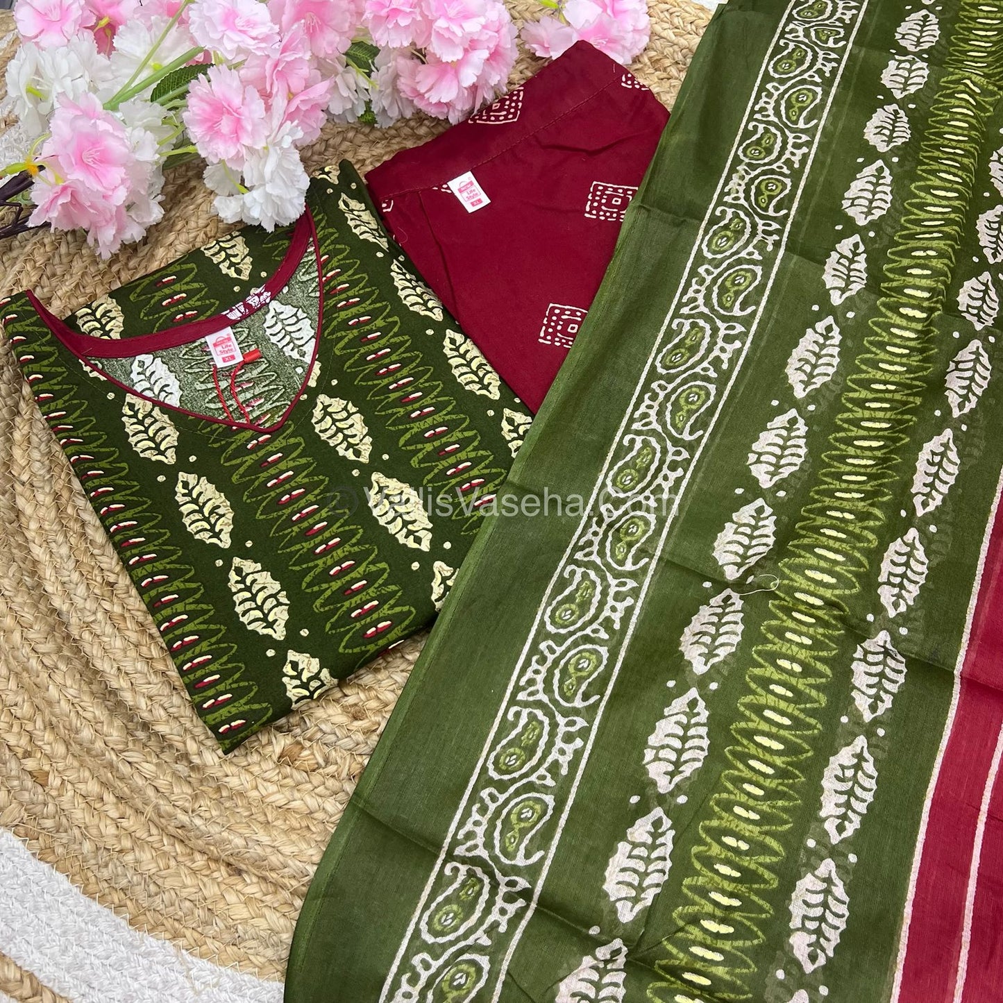 Ready Made - Salwar, Kameez & Duppatta(3pc) - Batik Printed - VVRBS006