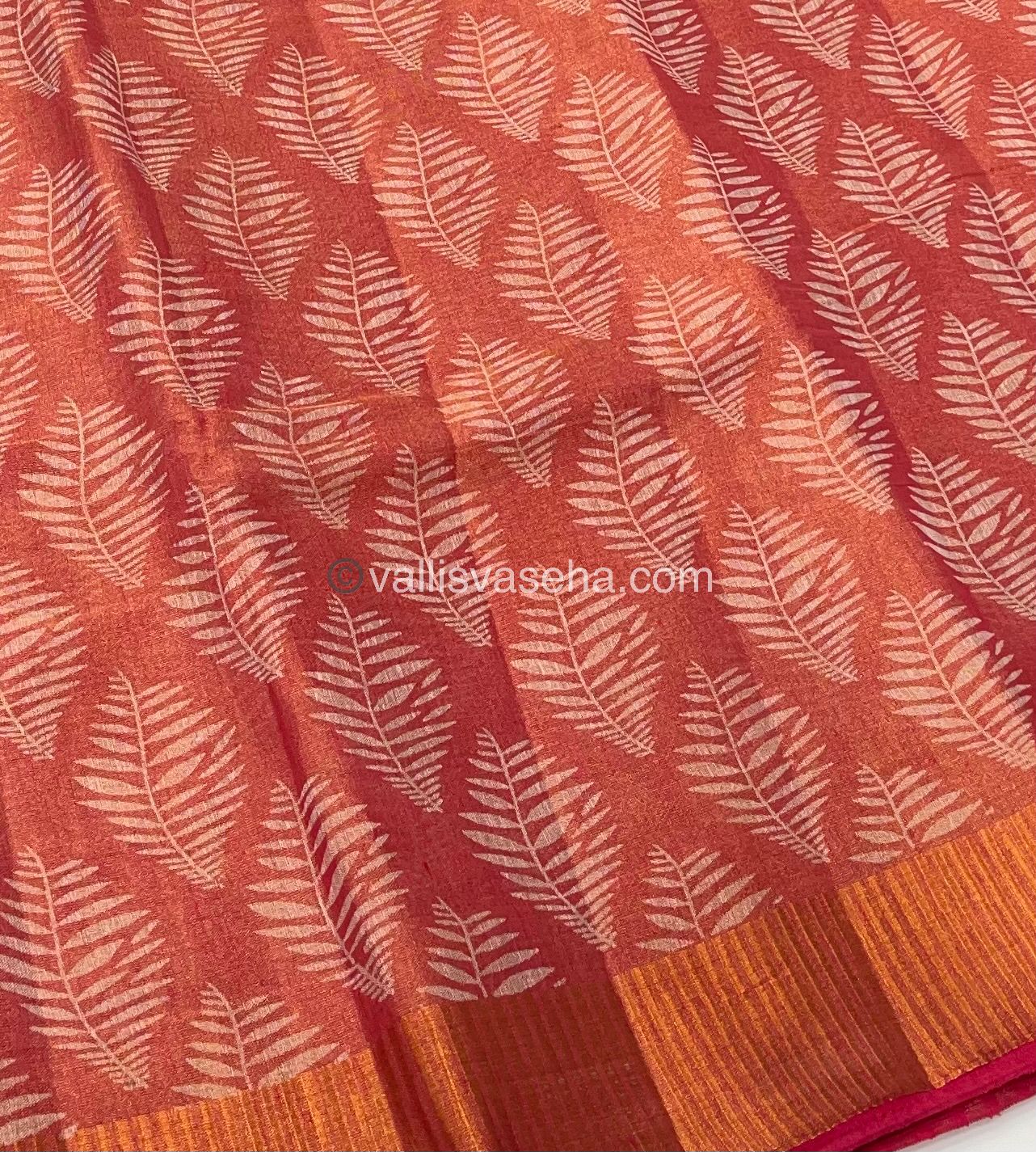 Semi Tussar Silk - Red Shade - VVSTS001