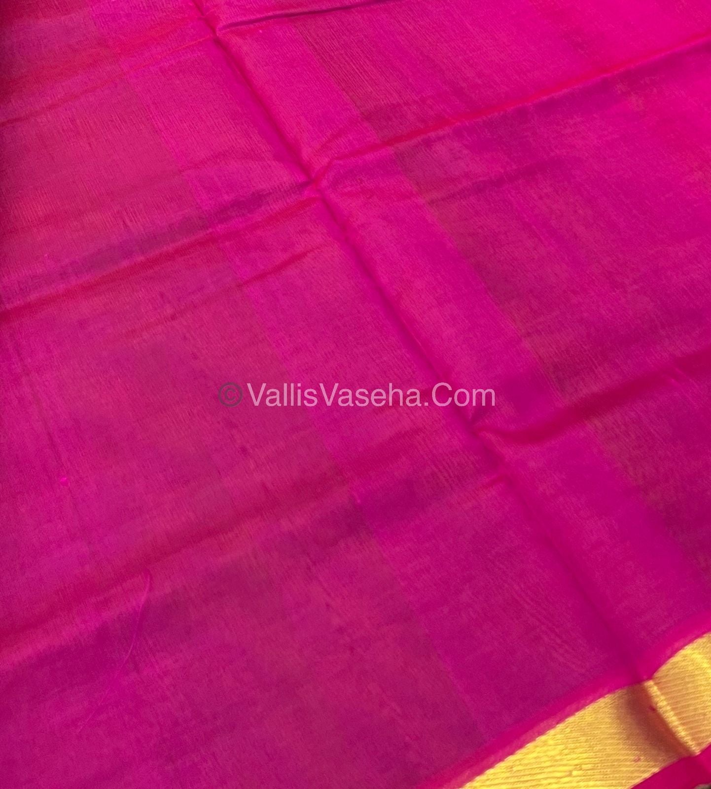 Pure Silk Cotton Sarees -Mehendi Green With Pink - VVPSC003