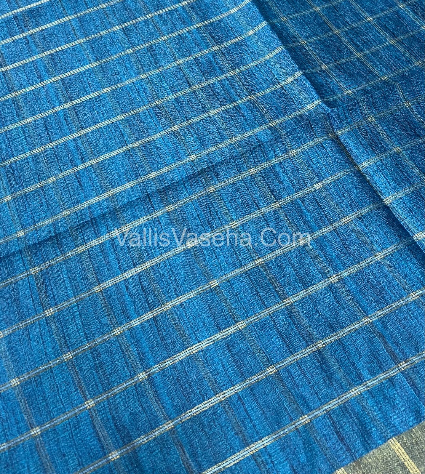 Semi Chanderi Saree - checks pattern - VVSCS004