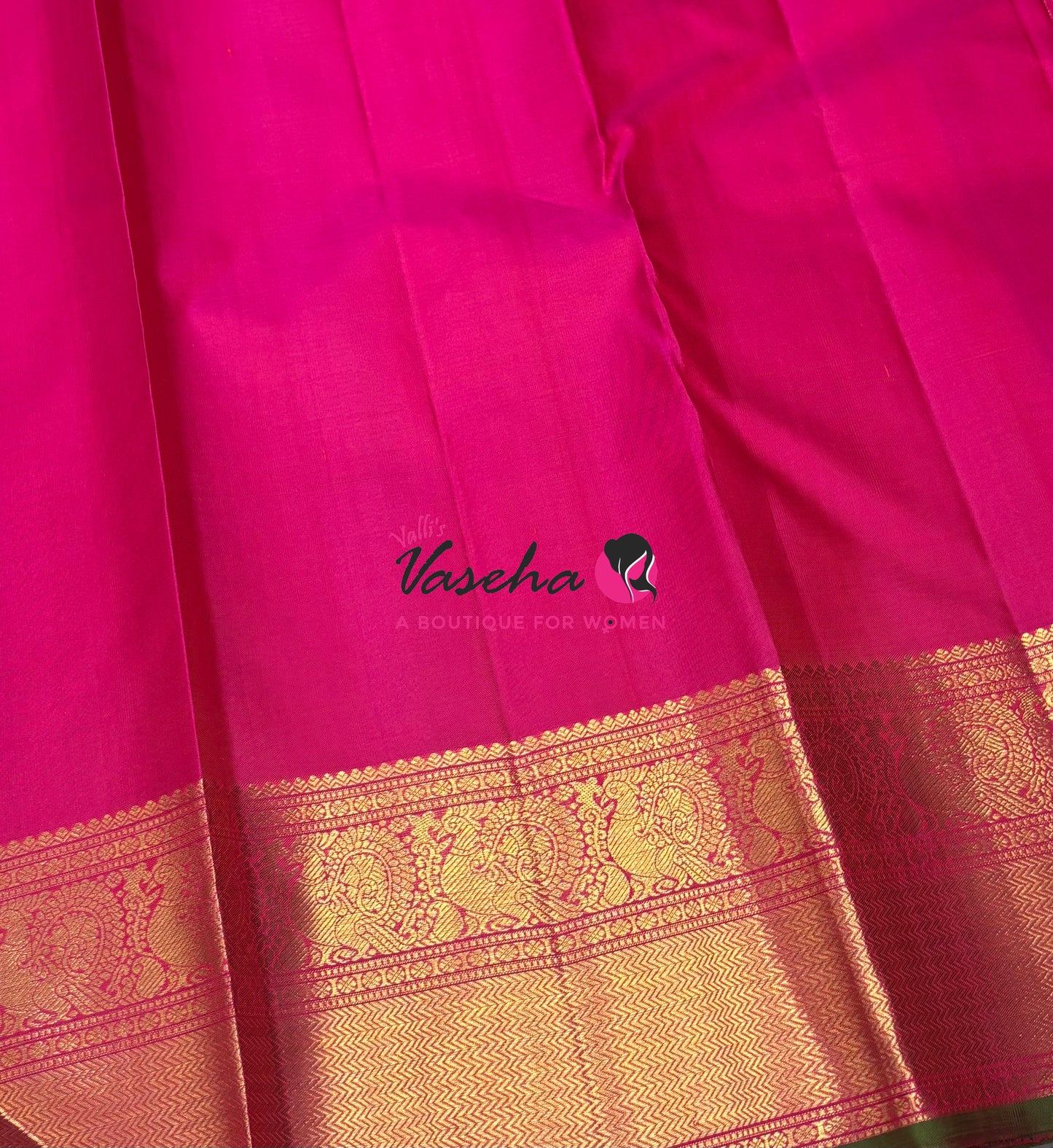 Pure Kanchipuram Silk Saree - Vairavoosi Design - Dark Pink Shade - VVPS059