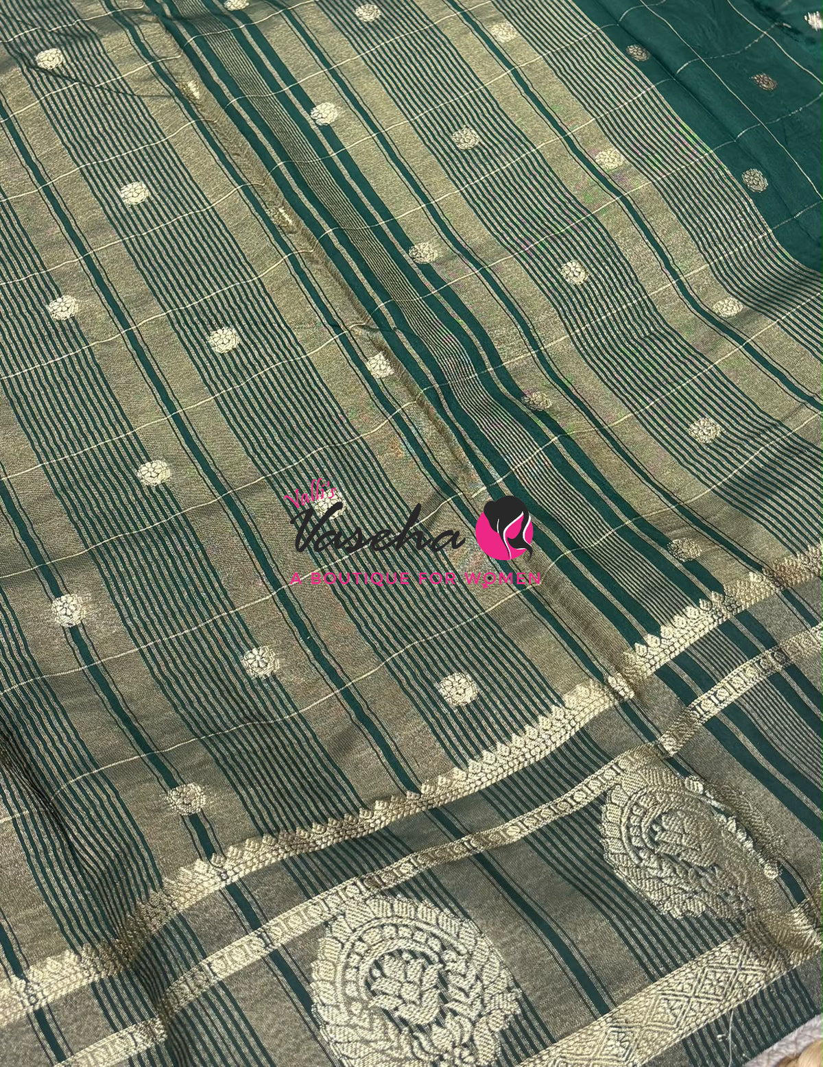 Semi Tussar Silk Saree | Green Shade |VVSTS060