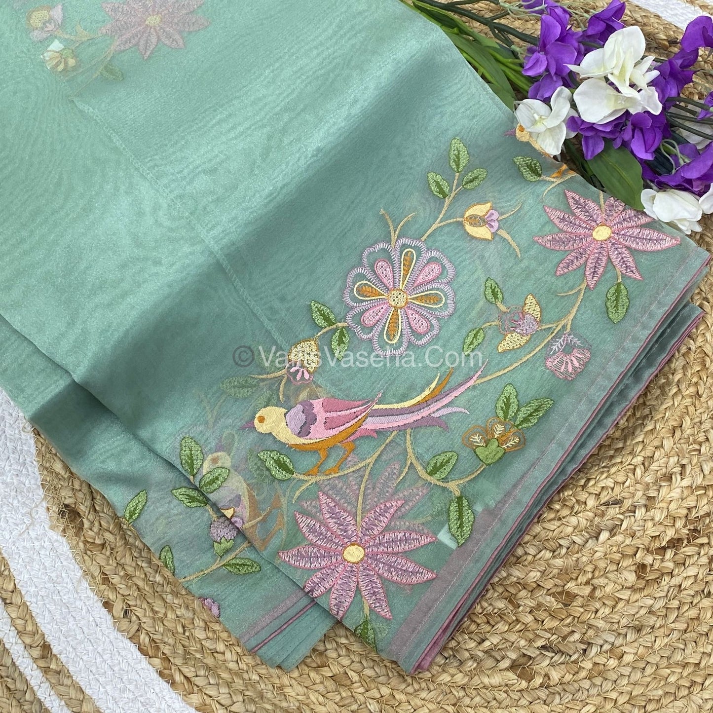 Organza Saree - Embroidery - VVDS001
