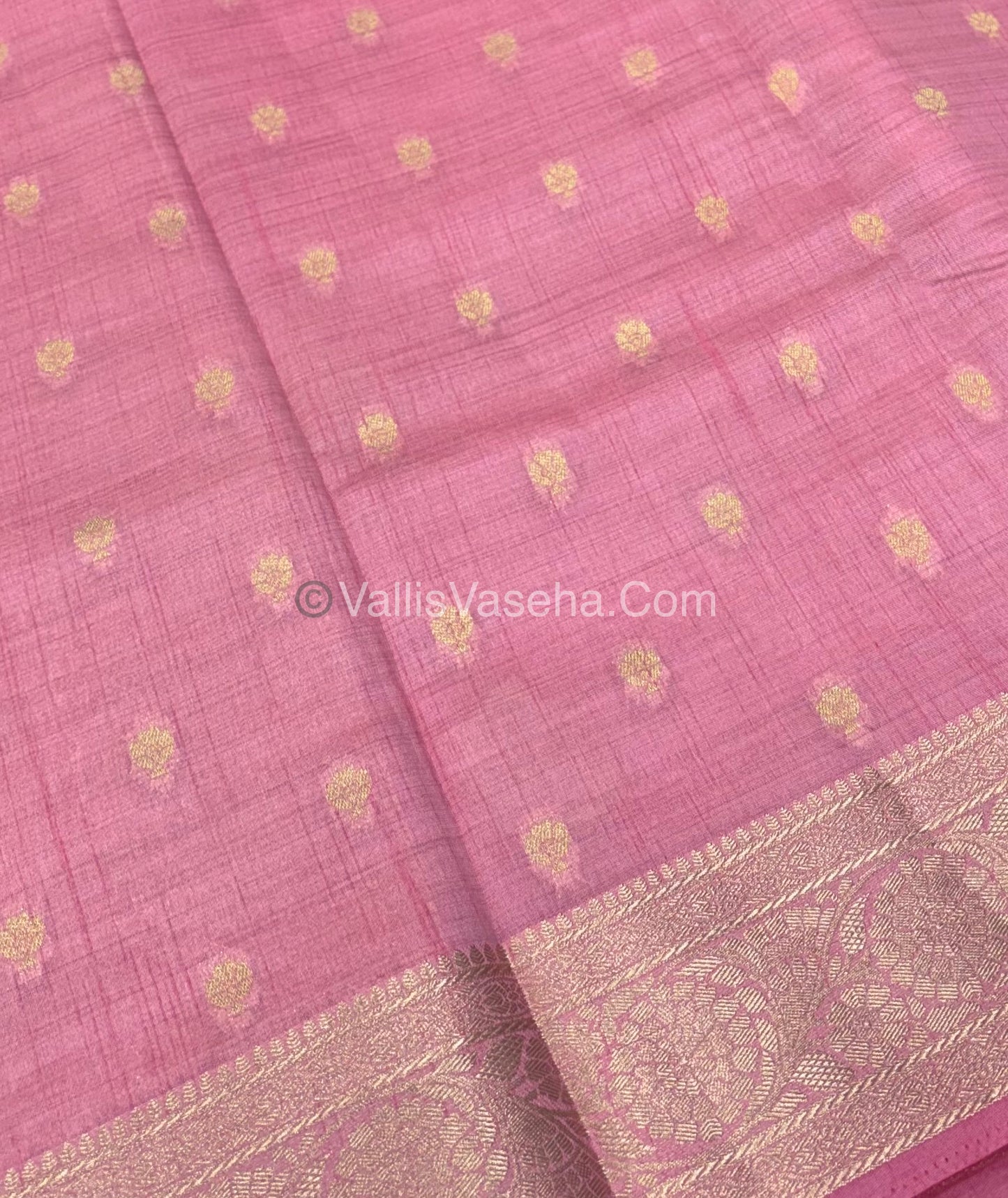 Semi Tussar Silk - Grand Pallu - Baby Pink Shade - VVSTS029