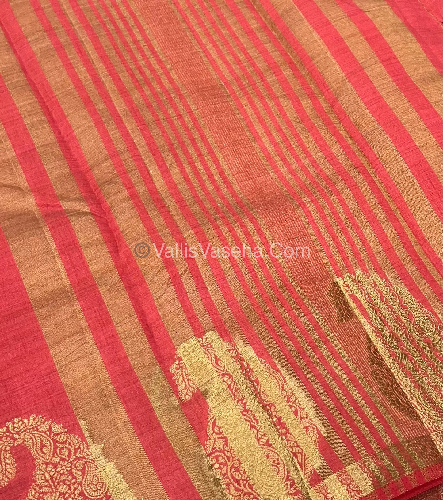 Semi Tussar Silk - Small Mango - Peach Shade - VVSTS002