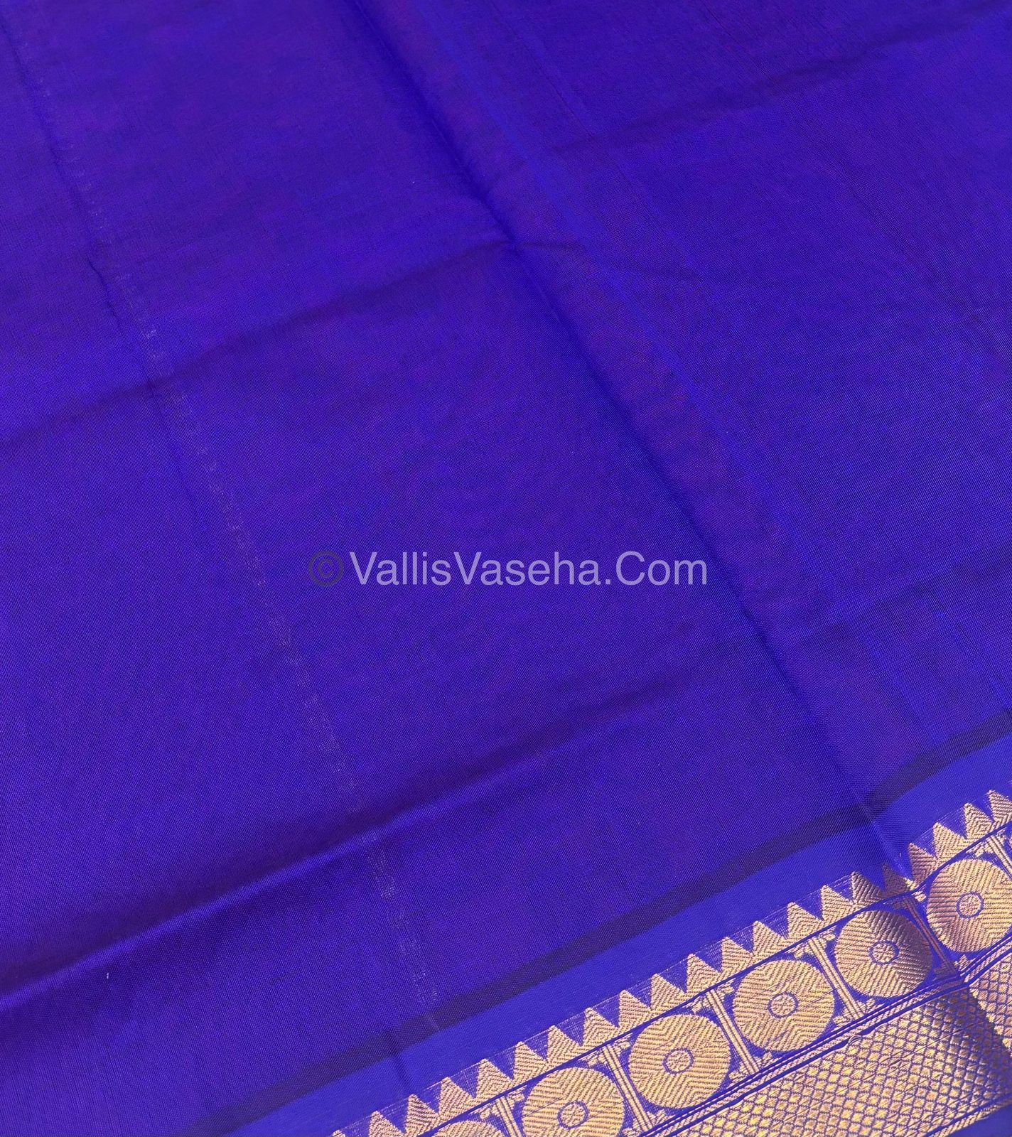 Semi Silk Cotton Saree - Pink With Blue Shade - VVSSC005