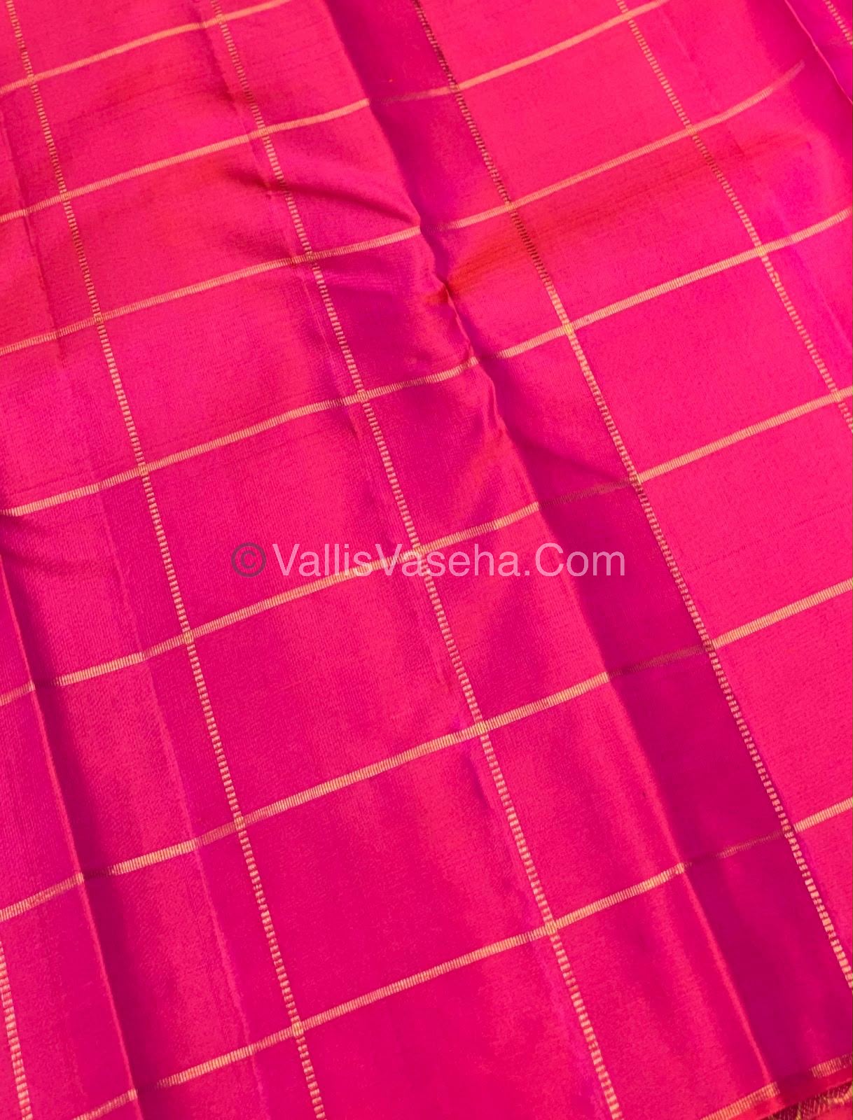 Pure Kanchipuram Silk Saree - Pazhum Pazhamum Checks - VVPS017