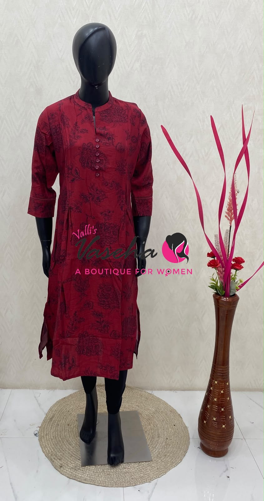 Ready Made - Nye Viscose Silk - Straight Cut Kurti - VVRK010