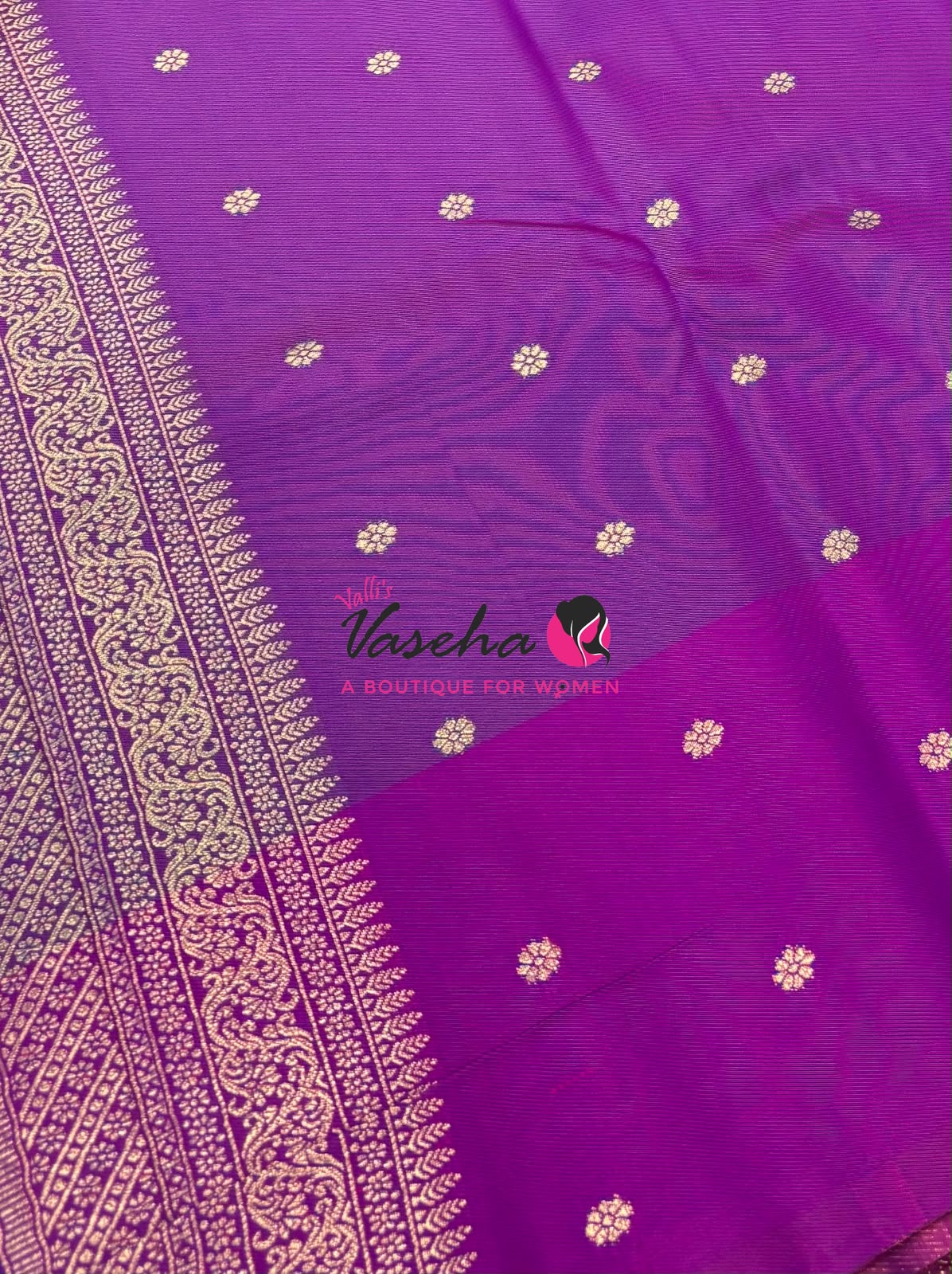 Semi Soft Silk - Peacock Blue With Purple - VVSSS039