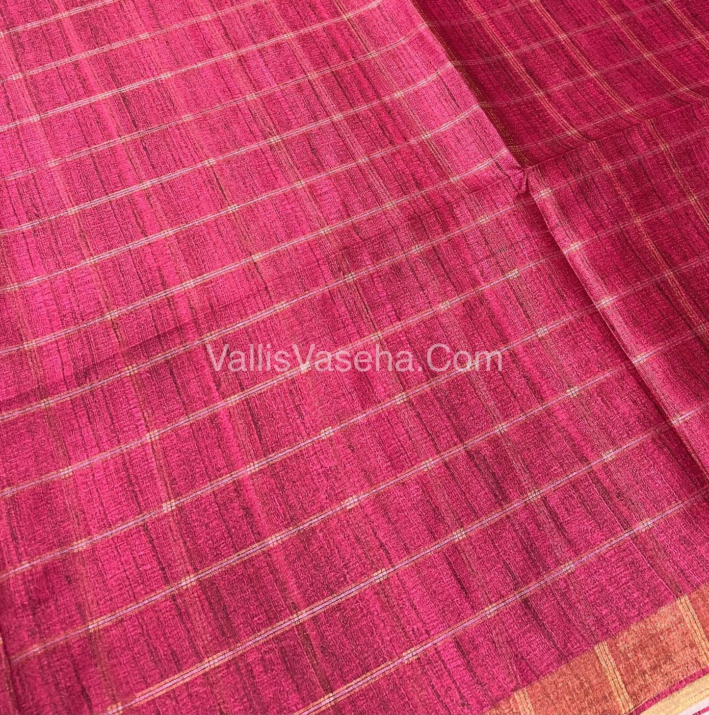 Semi Chanderi Saree - checks pattern - VVSCS004