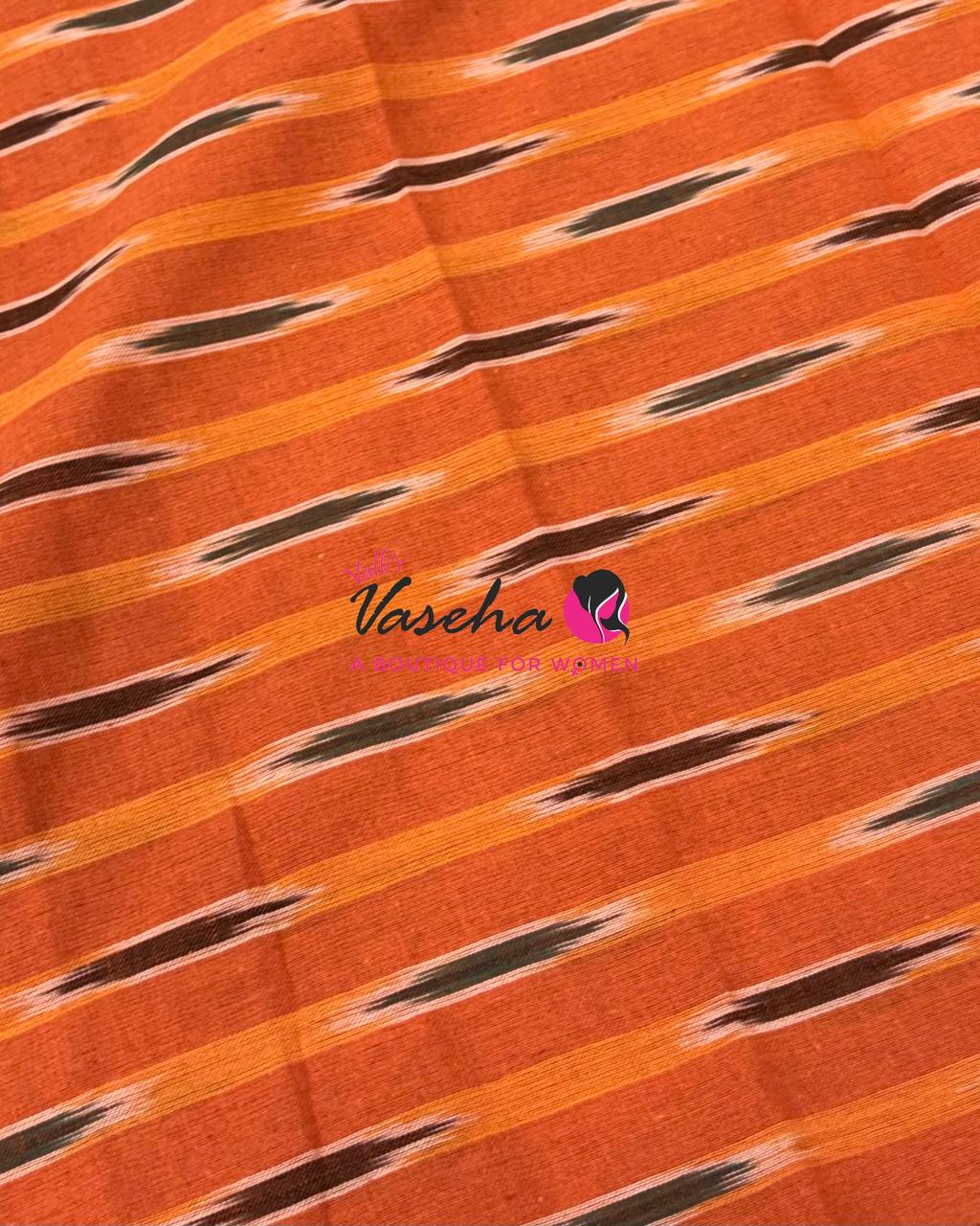 Ikkat Mercerised Cotton Saree - Single Ikkat - VVIKS001