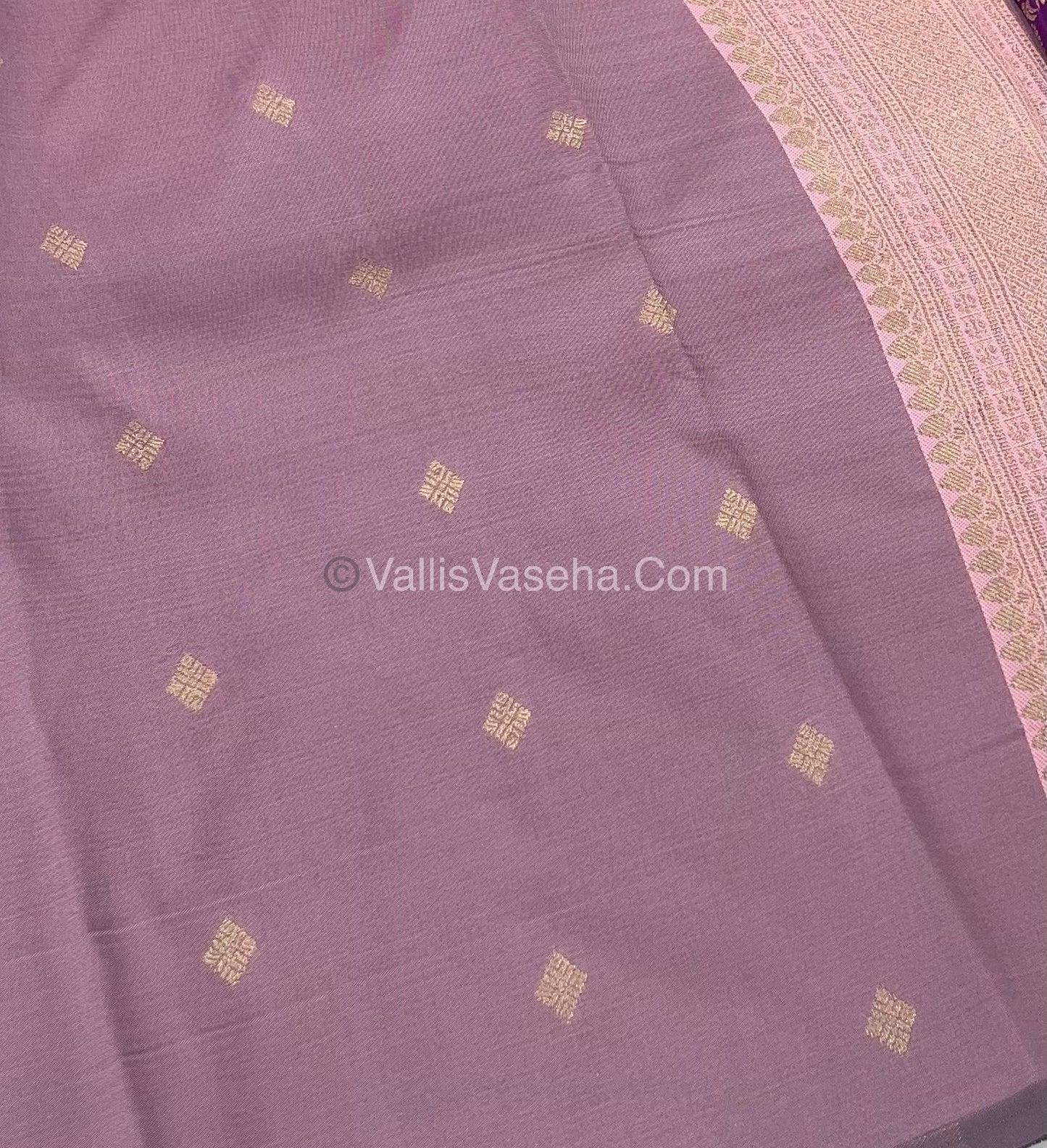 Semi Kanchi Silk - Purple & Light Pink Shade - VVSKS004