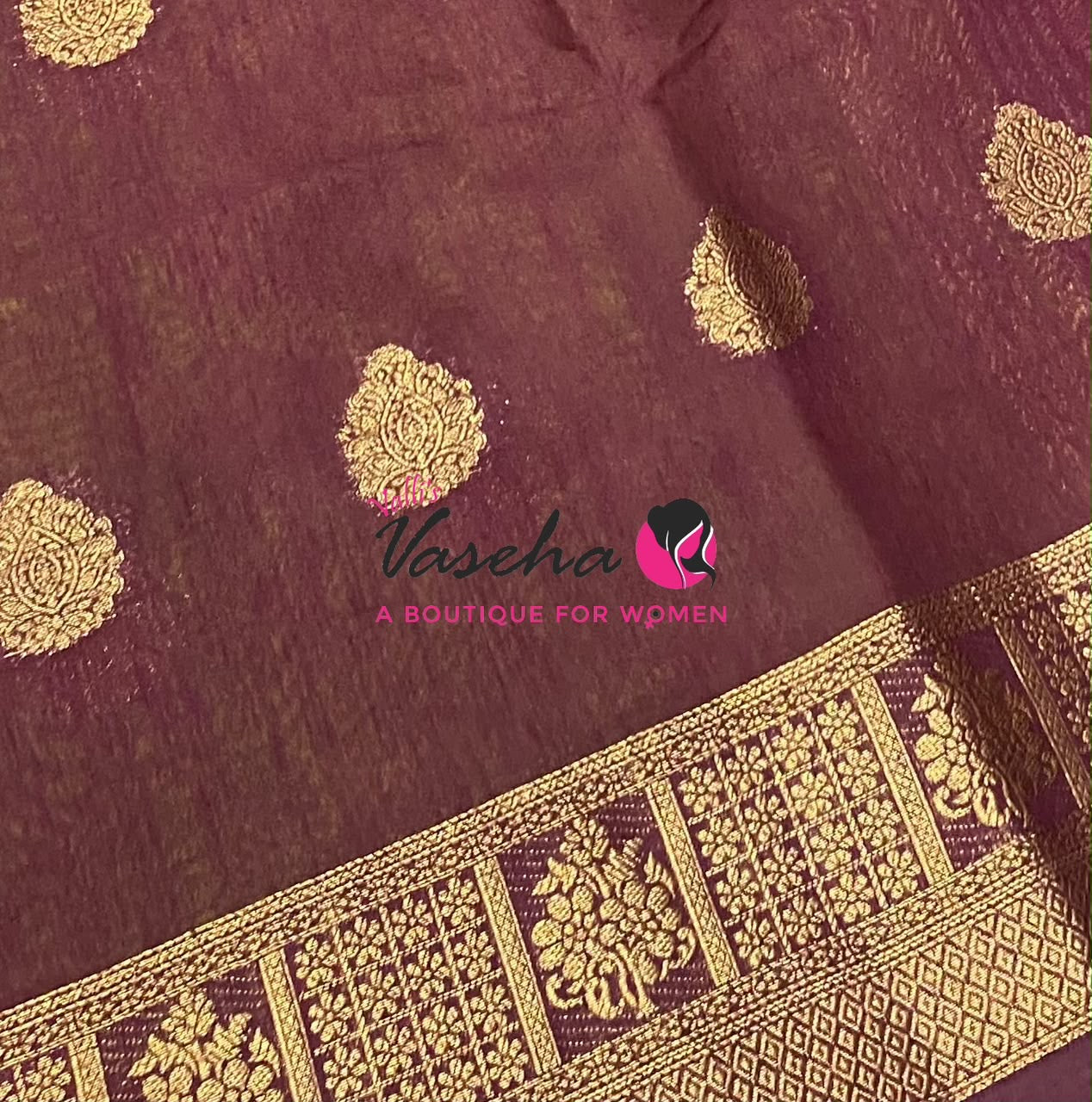 Semi Jute Silk Saree - Green With Maroon Shade- VVSJS002