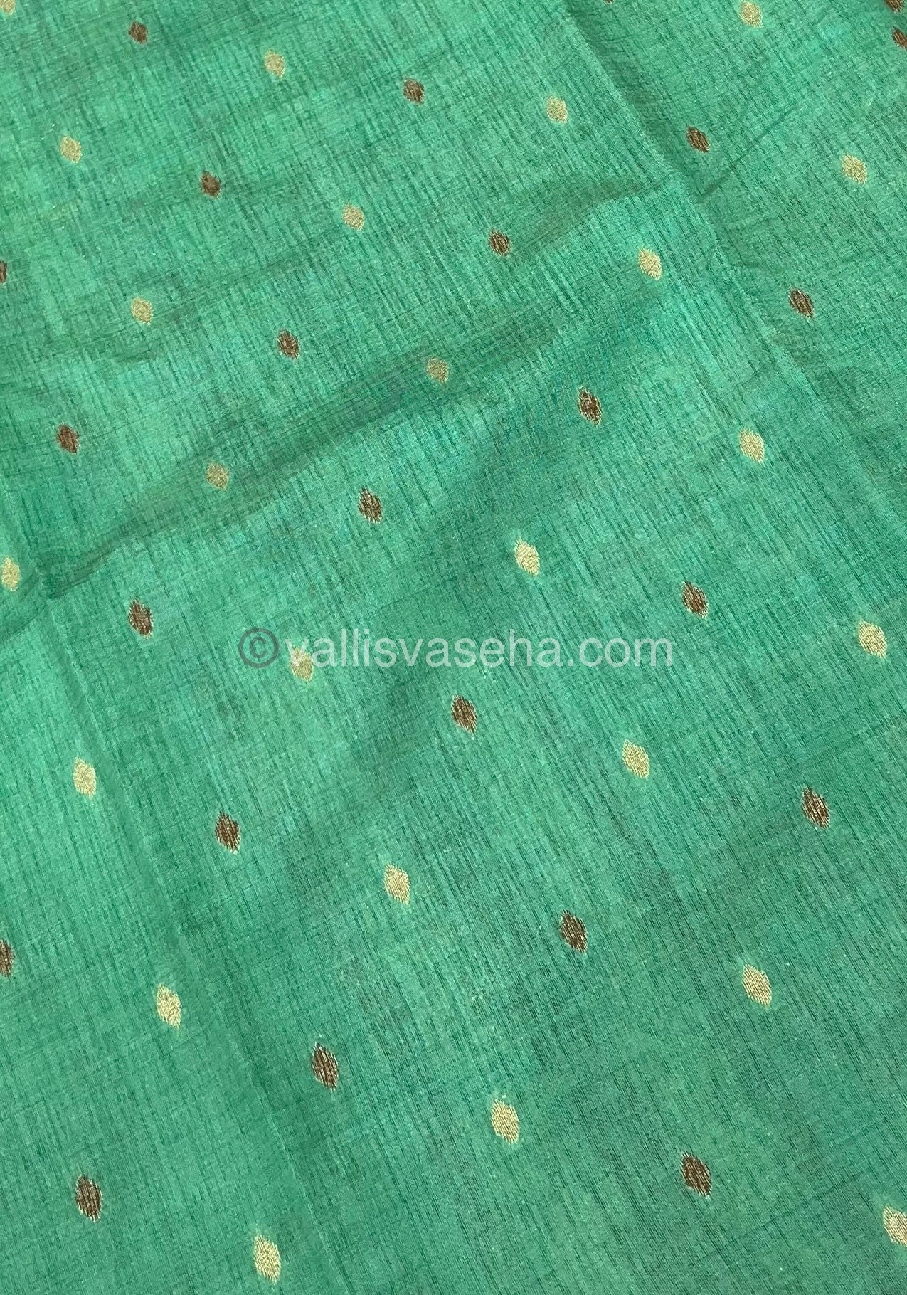 Cherry Tussar - Semi Tussar Silk - Pastel Green - VVSTS009
