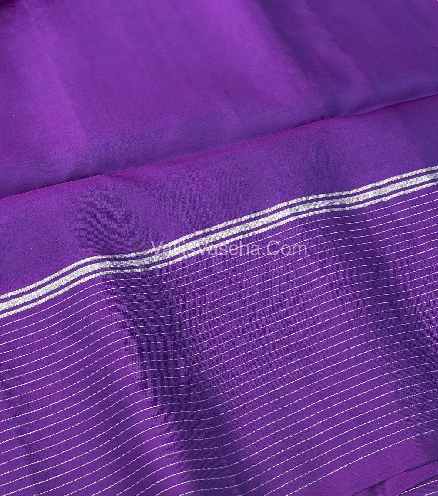 Pure Soft Silk Saree - Bluish Grey with Purple - VVPSS071