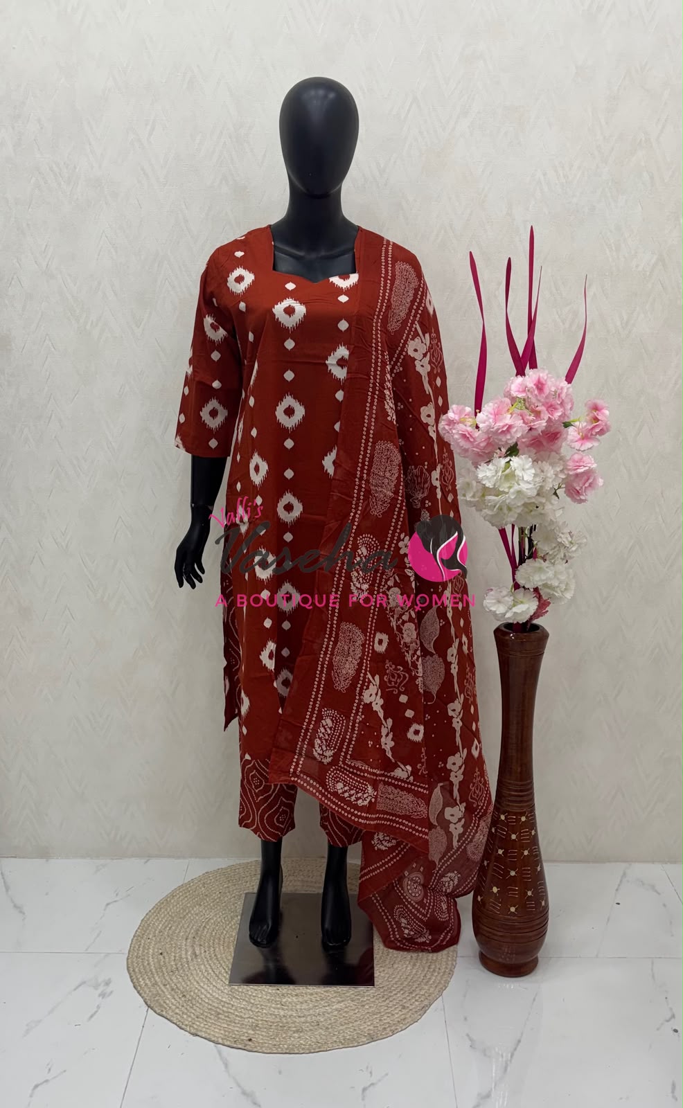 Readymade 3pc Set - Cotton - Rust Orange - VVRMS015