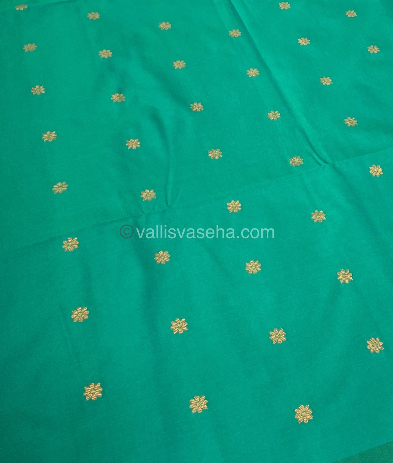 Semi Soft Silk - Border less - Peacock Green / Sea Green - VVSSS007