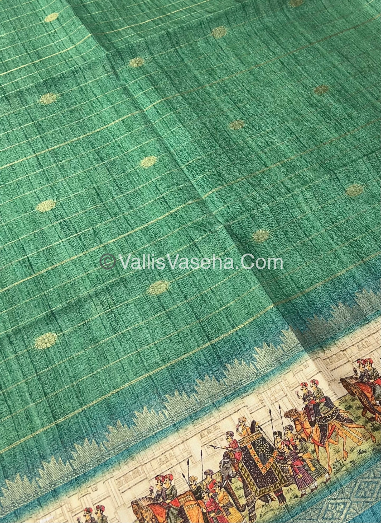 Semi Chanderi Saree - checks pattern - VVSCS004