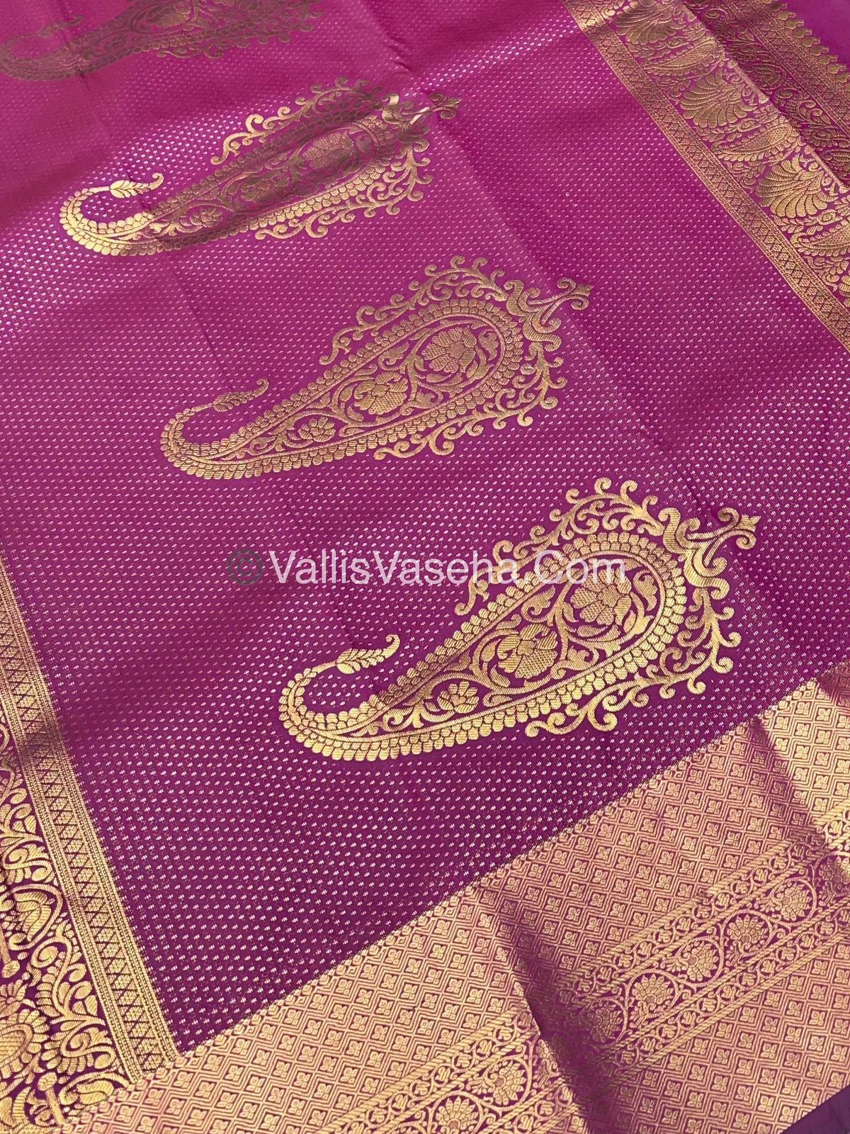 Semi Kanchipuram Silk - Dark Pink Shade - VVSKS002