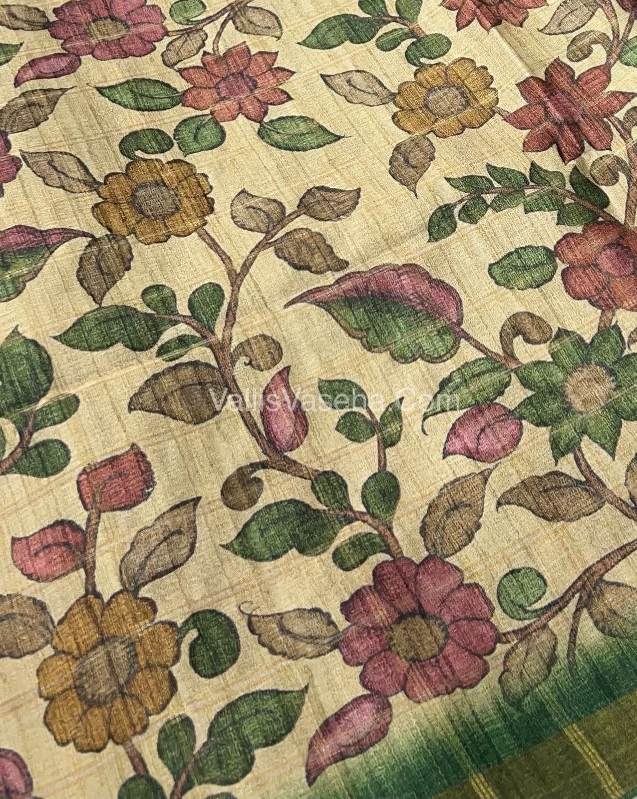 Semi Gicha Tussar Silk Saree - checks pattern - VVSGT001