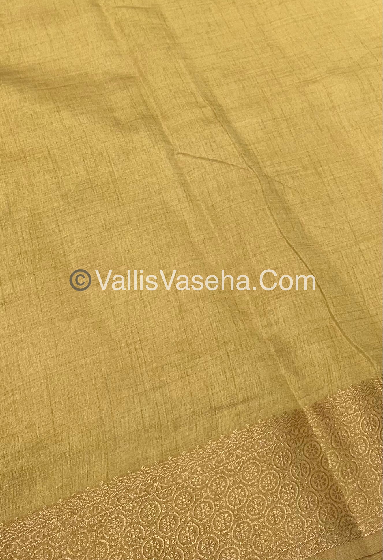 Semi Tussar Silk - Grand Pallu - Cream Shade - VVSTS025