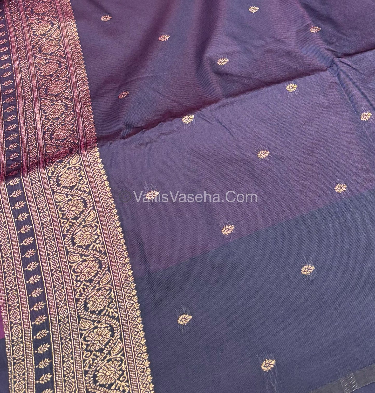 Semi Soft Silk - Violet With Blue Shade -VVSSS031 - 5