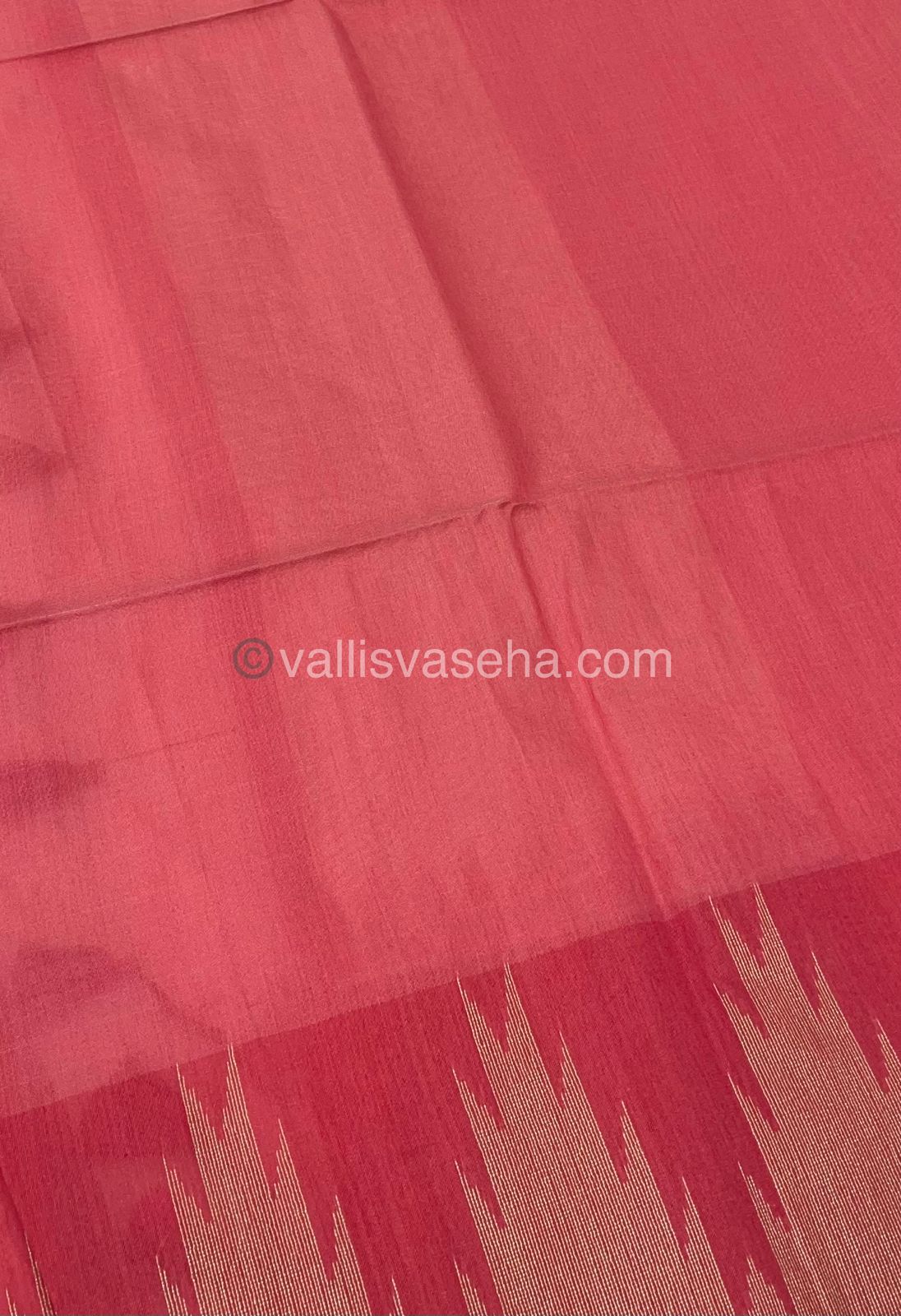Semi Raw Silk - Half White with Peach Shade - VVRS002