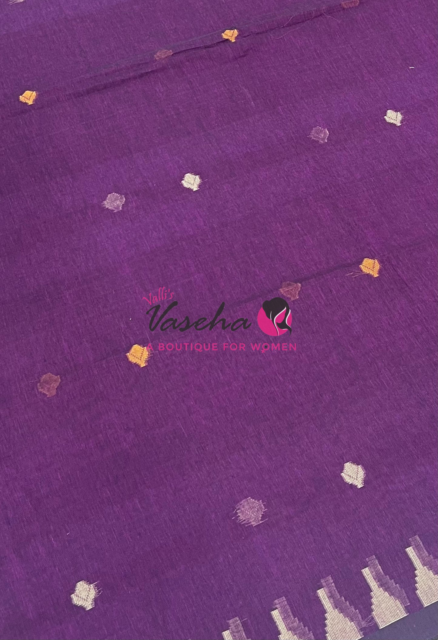 Bengal Kaddhi Cotton Saree | VVBKC001 |Purple Shade