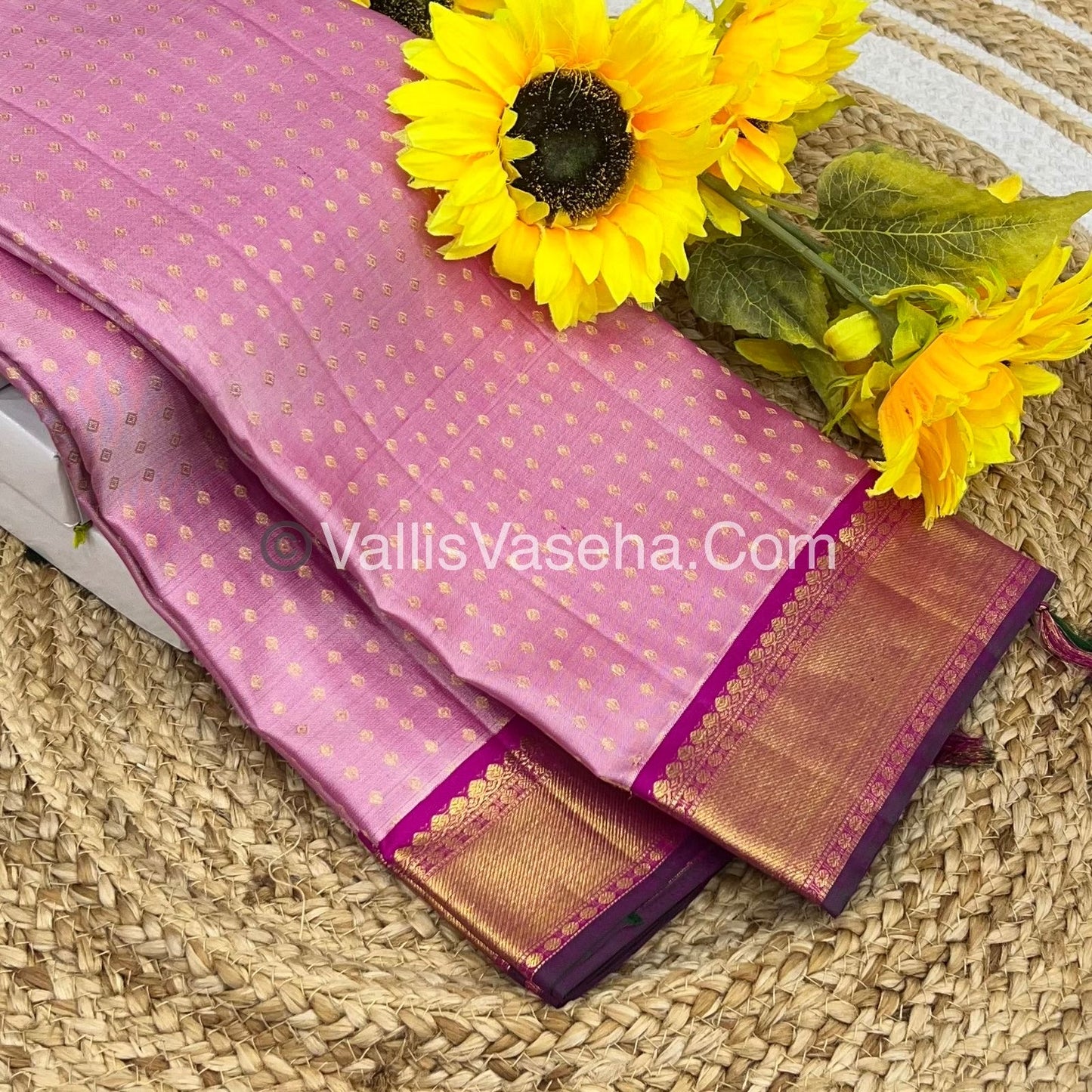 Pure Kanchipuram Silk Saree - Lakshadeepam Butta - Baby Pink Shade - VVPS006
