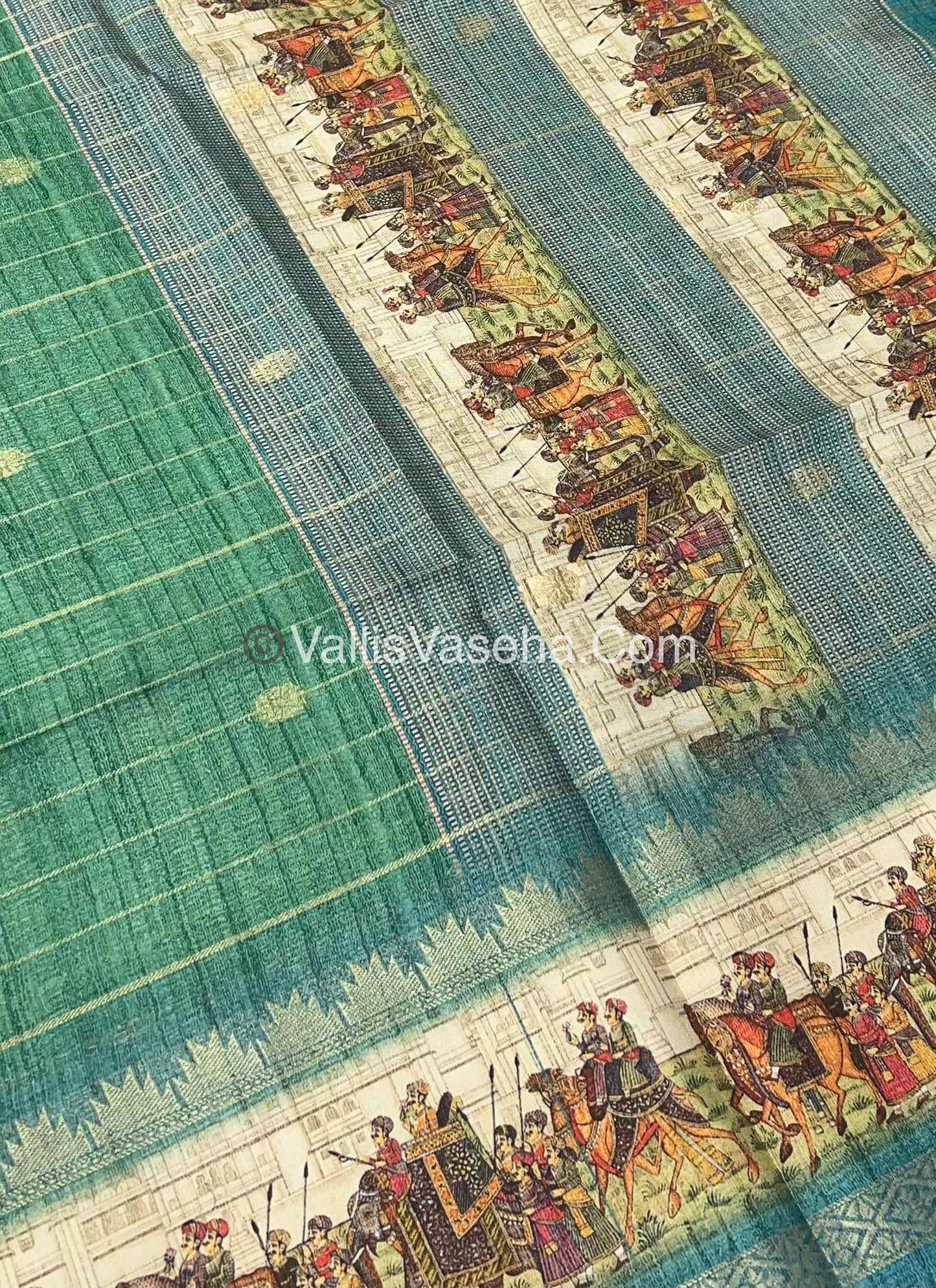 Semi Chanderi Saree - checks pattern - VVSCS004
