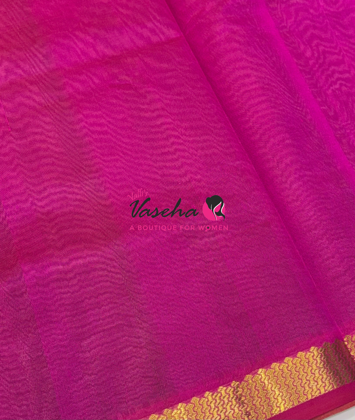 Pure Silk Cotton Sarees - Green With Pink - VVPSC017