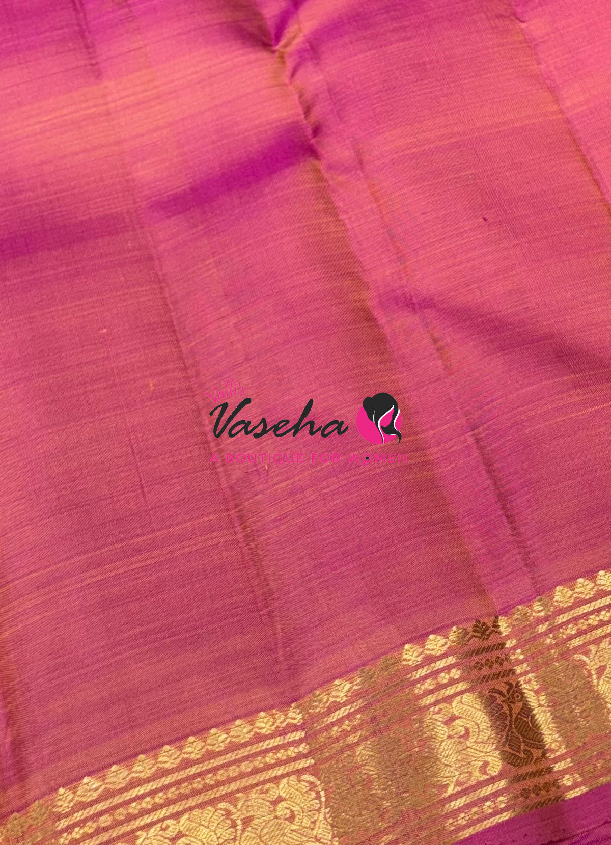Pure Kanchipuram Silk Saree - Green with Peach - VVPS031