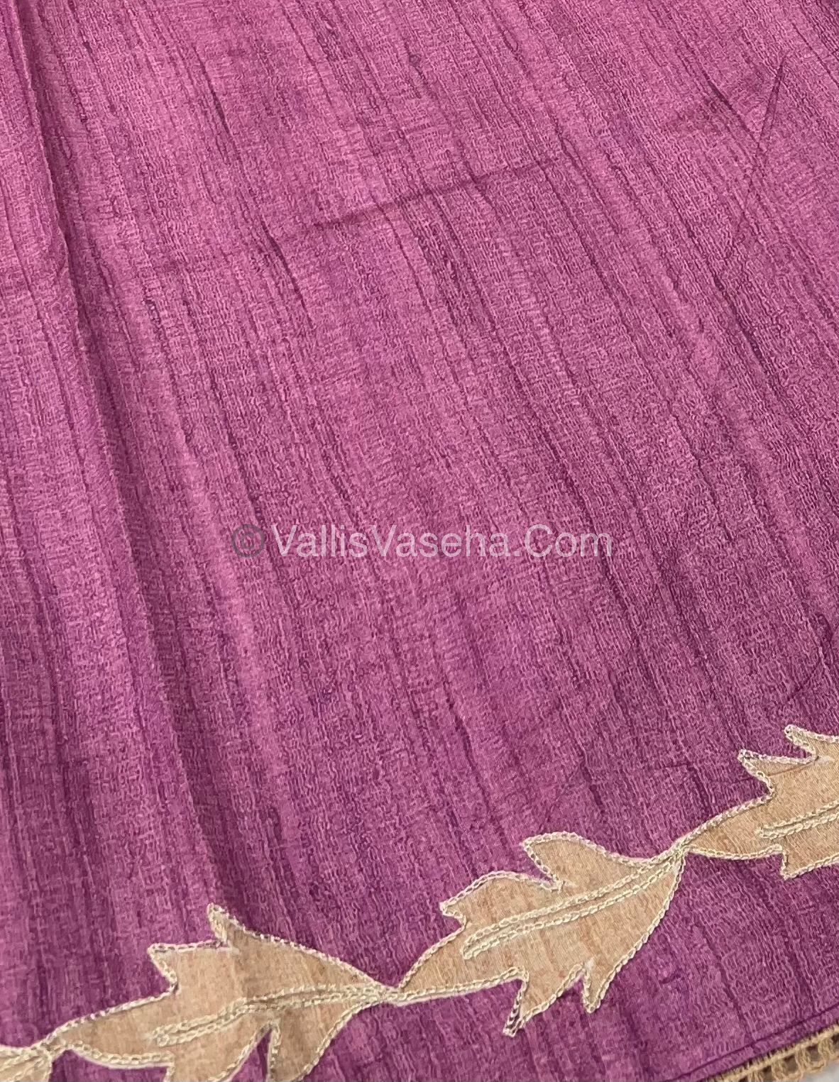 Semi Raw Silk with embroidery work - VVSRS001