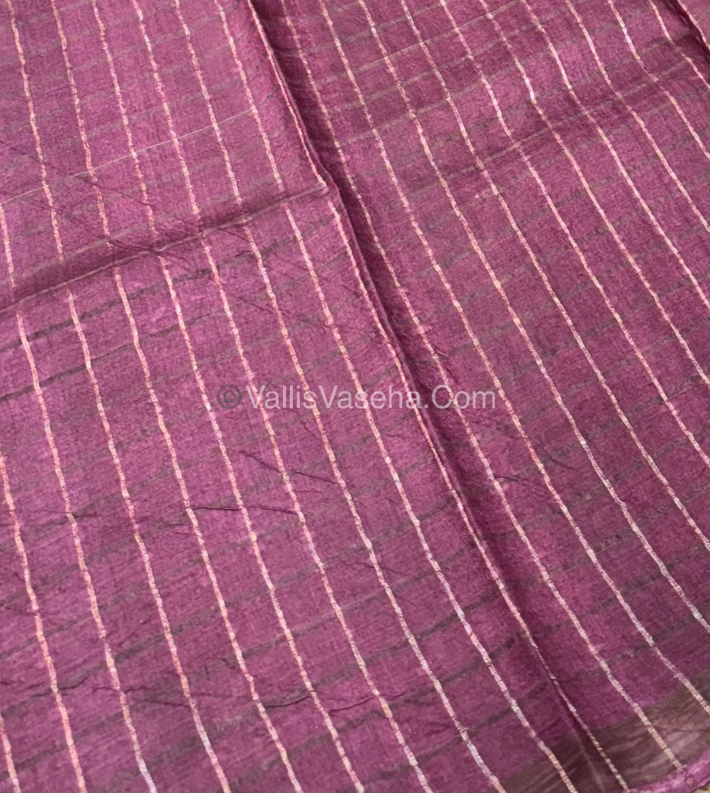Pure Tussar Silk - Wine Maroon Shade - VVPTS001