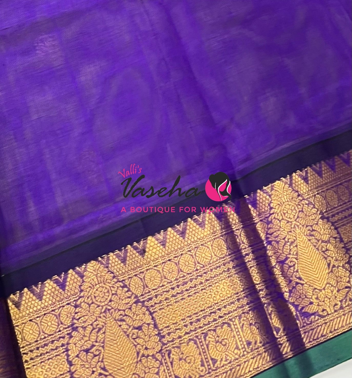 Pure Korvai Silk Cotton Saree-  Lavender with Purple Shade VVKSC019